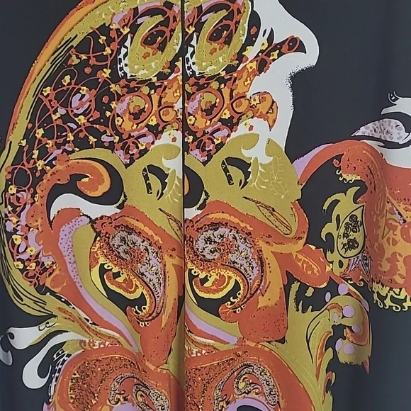 Eva Varro Stretch Artistic Design Multi Color Dress Sz XL -V Neck - Picture 4 of 11